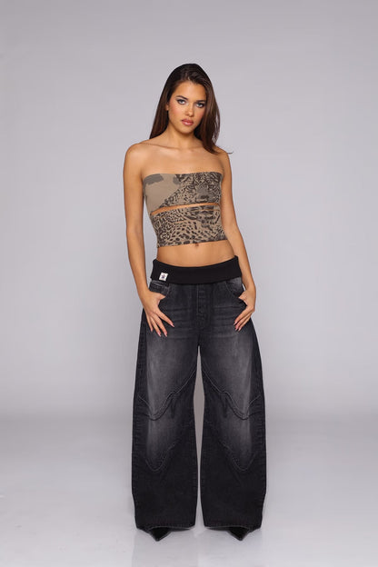 Patch Wide Leg Jeans VIP