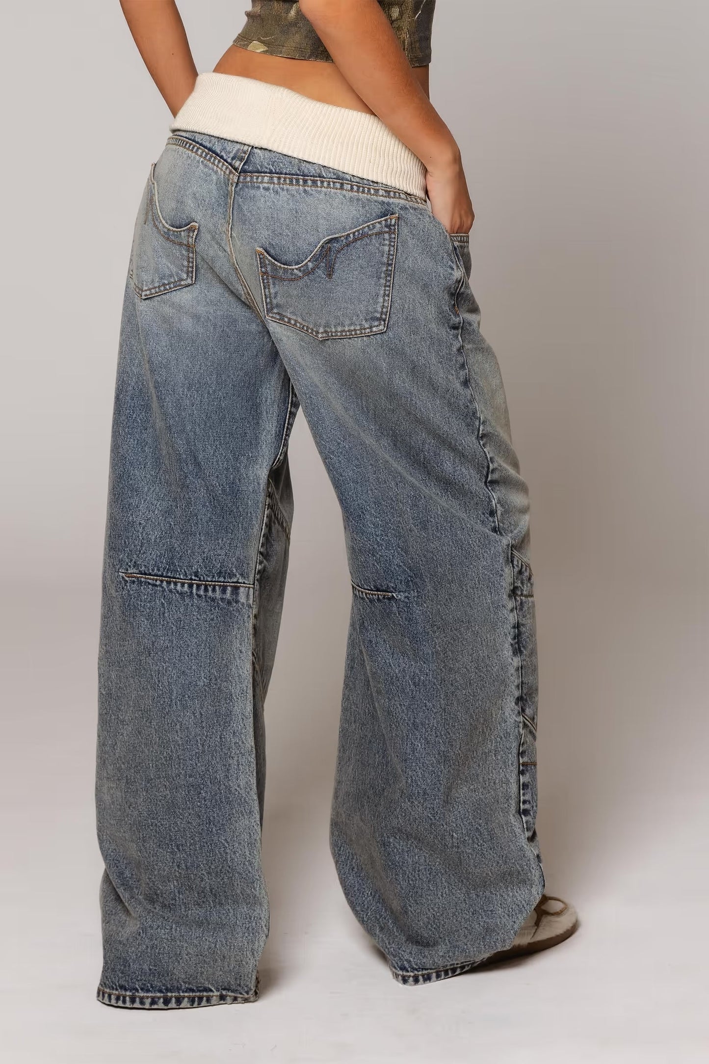 Patch Wide Leg Jeans VIP