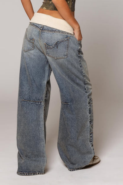 Patch Wide Leg Jeans VIP